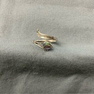 925 Sterling Silver Abalone Shell Wrap Ring – Adjustable
